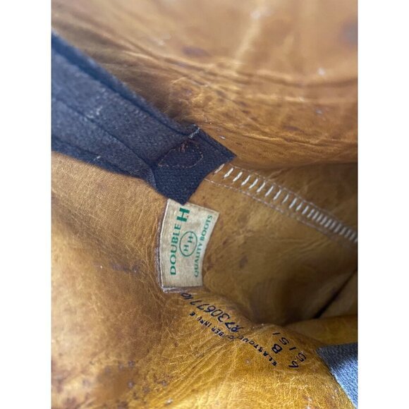 Vintage Double H Women's Brown Leather Cowboy Boots - 6B - Picture 12 of 15